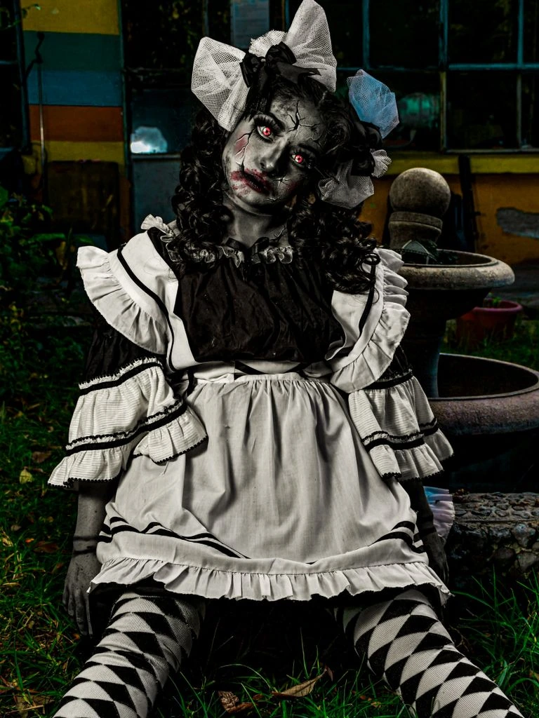 His Terrible Quiet — porcelain doll among dried roses